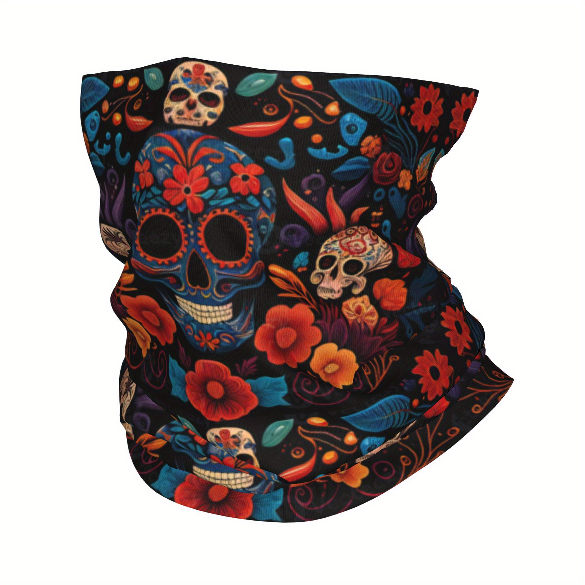 TEMU Polaquinera de calavera del para hombre, pañuelo para la cara y el cuello, bandana para , diseño con estampado 2D fino