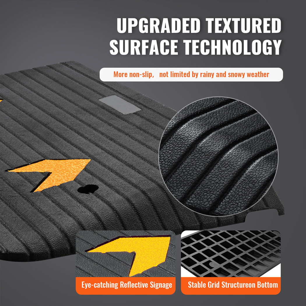 Rubber Curb Ramp 90. 2x45. 7x7. 6cm Heavy Duty Kerb Driveway Threshold Ramp 15 Ton