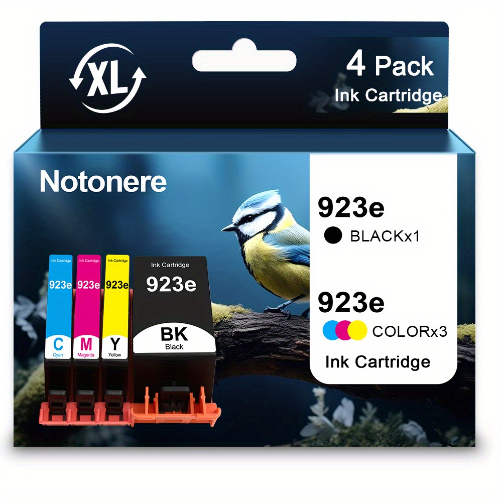 TEMU 4 Packs 923e (with Chip) Ink Cartridges Replacement Compatible For 923 923e 923xl Work For Pro 8120 8122 8134 8139 8138 8135 8124 8125 8132 8130