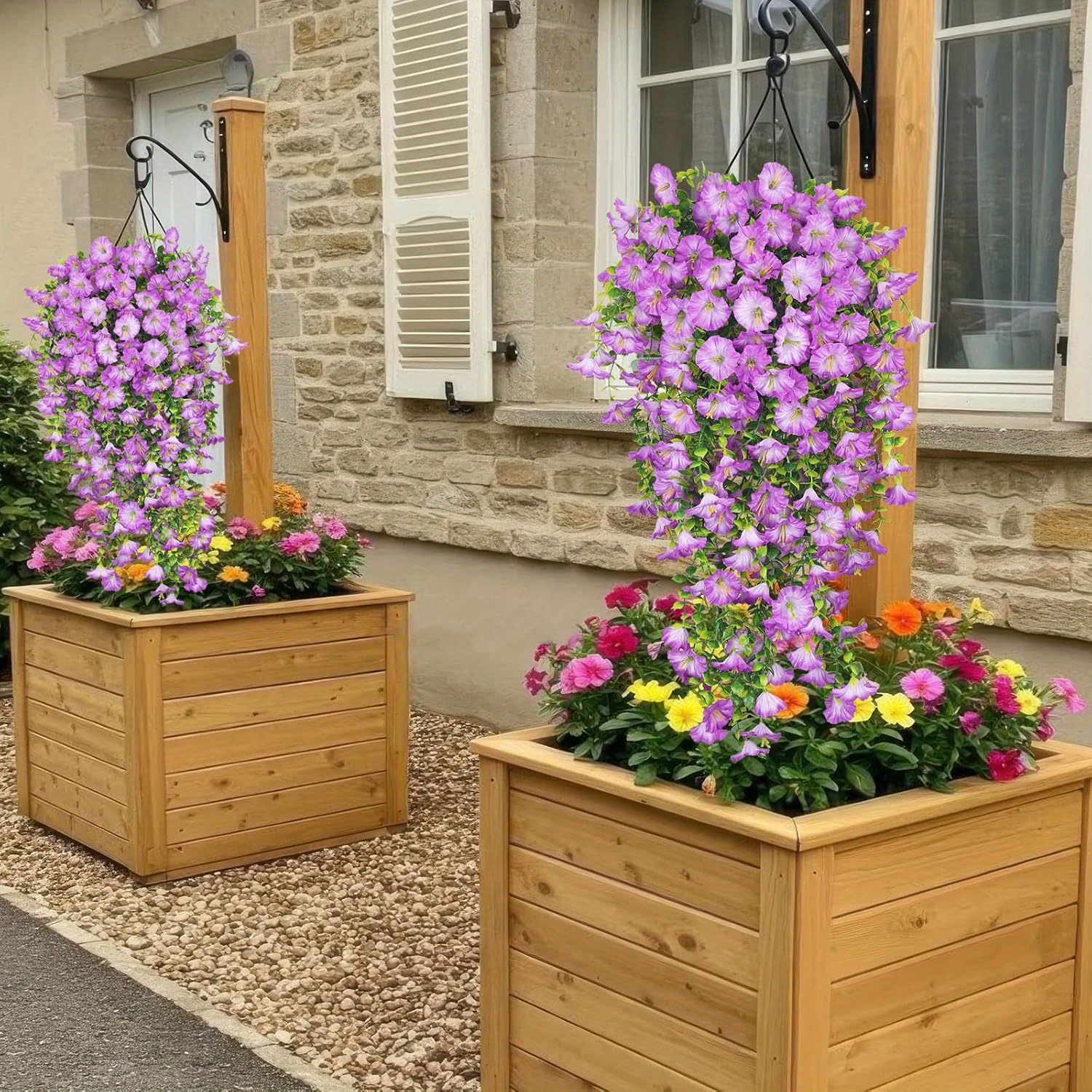 2 stück künstliche hängeblumen künstliche prunkwinden blumen