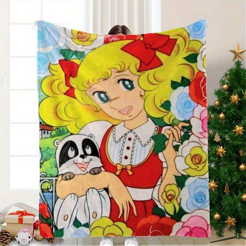 

A Candy-themed Anime Patterned Blanket, Sofas, Offices, Travel, And Use Throughout The , Providing A Shawl Or Wrap, Ideal As A Christmas Gift Or Birthday Present .