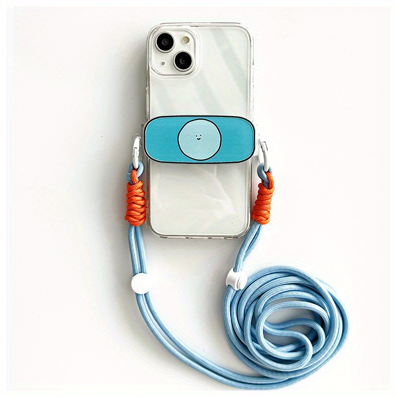 Image of Simple Phone Back Clip Crossbody Color Lanyard Anti-loss Device Removable Strong Durable Portable Outdoor Travel