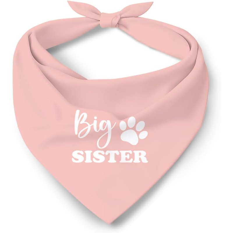 TEMU 1pc Adjustable Big Sister Dog Bandana Suitable For Dog Pregnancy Announcement, Birthdays, Photoshoots - Adjustable Neckerchief Bib With Tie