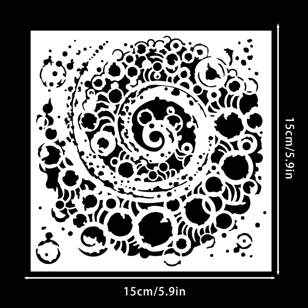 Image of 1pc Artistic Mandala Painting Pattern Plastic Stencils For Handmade Gifts, Birthday Wishes Thank You Cards, Diary Manuals, Magazines Greeting Card Decoration Painting Stencils