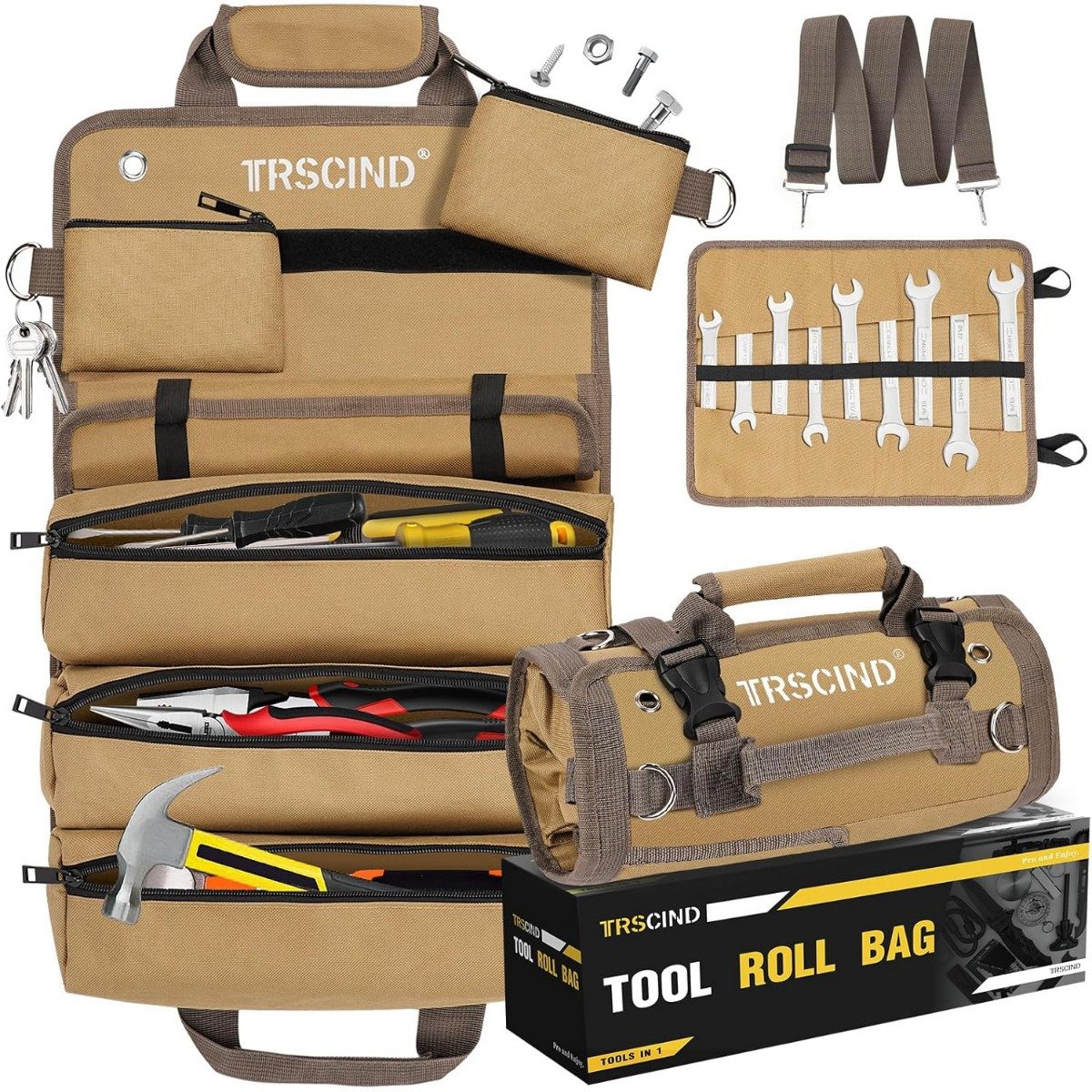 Tool Chest Tool Box BAQRAXIA Tool Bag Roll Up Small Tools Box