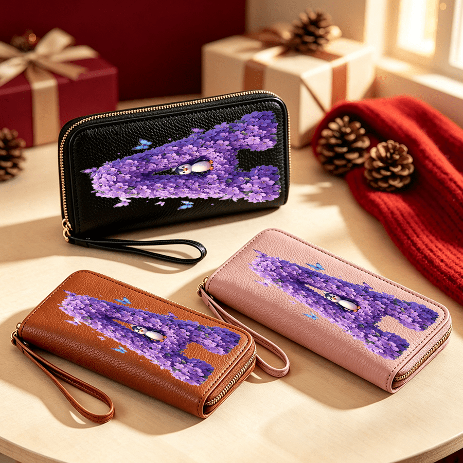 photo de l'article 1pc, ambiance de noël, lettre       long portefeuille à main, rangement multi-compartiments, flexible et durable.   de fermeture éclair   avec dragonne,   pour le shopping et les déplacements
