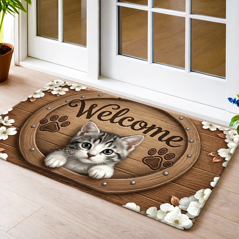 cat welcome mat sold on Temu United States