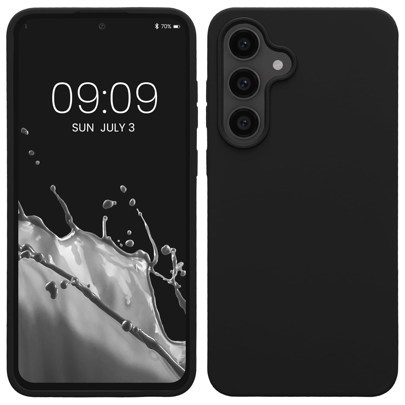 TEMU Phone Case: Compatible With For Galaxy S25 Fe Case Slim Shockproof Flexible Black Matt Soft Protective Phone Case Cover