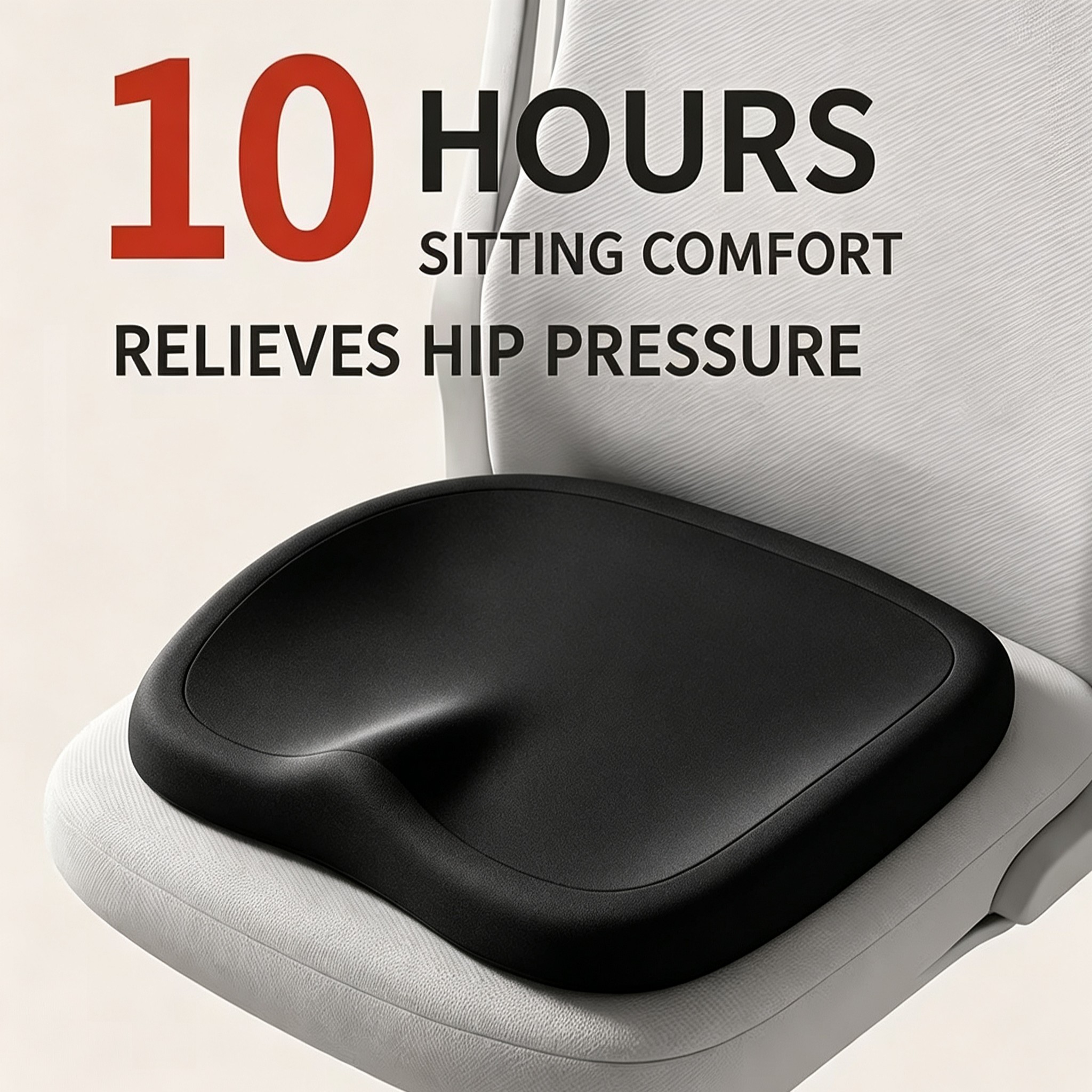 TEMU 1pc Ergonomic Cushion, Suitable For Long- Sitting Posture - Adjustable Hip And Lumbar Support Pads - Portable Seat Cushion, Soft And Stress For