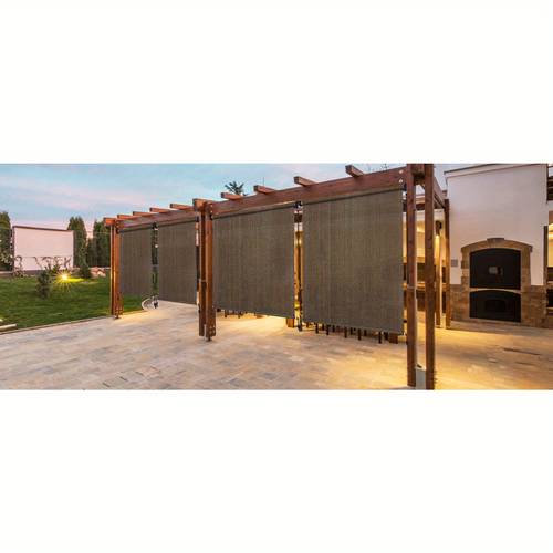 item picture outdoor roller shades with splicing design cordless patio roll up blinds exterior shade cloth roll shade for patio