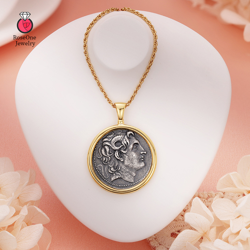TEMU 1pc Vintage Alexander Pendant Necklace, Perfect Gift For Casual Outfits