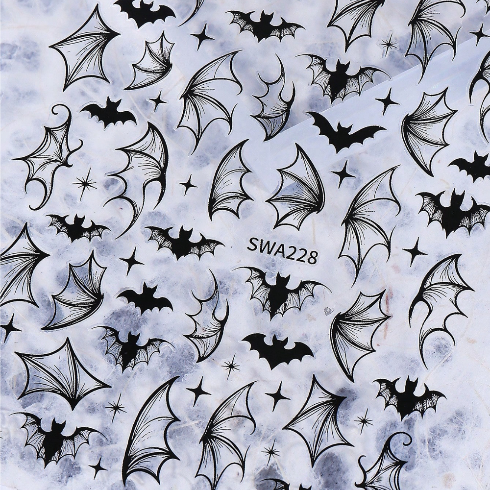 1pc Bat Nail Stickers Bat Wing And Adhesive Nail Decal Gothic Spooky For Halloween Bat Nail Art Decorations Manicure Ornaments For Halloween Festival Nail