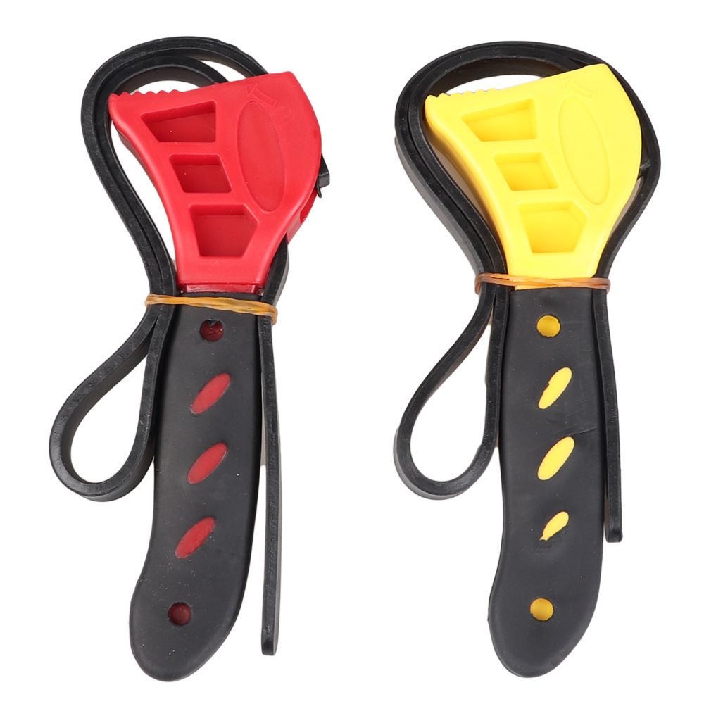 TEMU 2pcs 6-inch Multifunctional Belt Wrench With Adjustable Bottle Opener, Automotive Repair Rubber Filter Universal Wrench