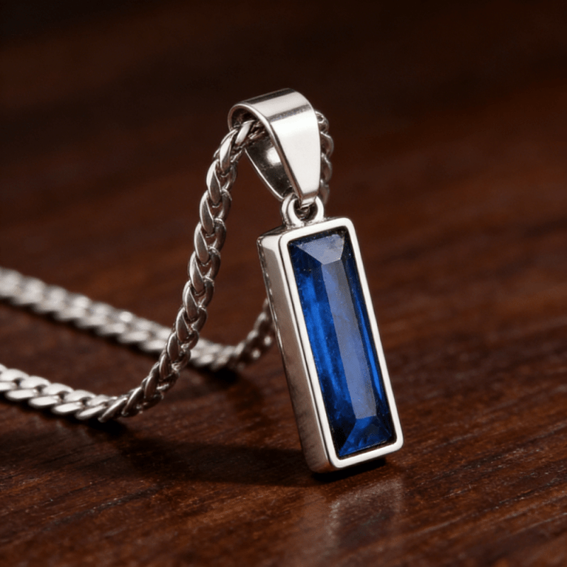 TEMU Collier à maillons cubains READKISS avec synthétique bleue pour femme et homme - Plaqué K, convient pour les bijoux avec de , collier pendentif