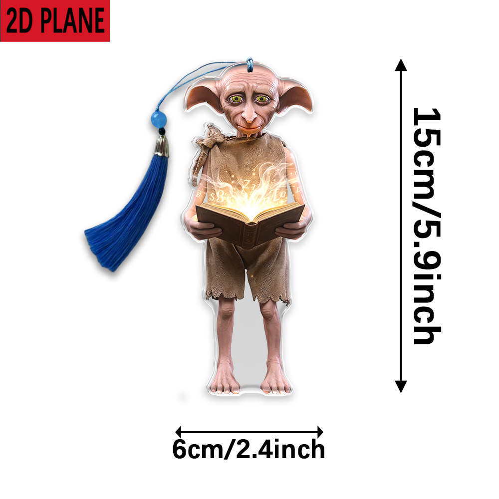 TEMU 2Dflat, 1 pz, a tema "Harry Potter" Dobby, per libri della serie Harry Potter e a tema - magico in acrilico con vetro , con nappa in acrilico,