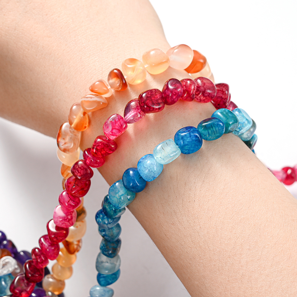 Natural Stone Beads Irregular Agate Multicolor Loose Beads Set