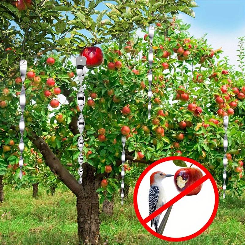 24 Pack Bird Reflective Scare Rods - Bird Scare Devices Ornamental Spiral Deterrent Control Device, Effective Hanging Bird Devices To Keep Birds Away From Your House Window Garden