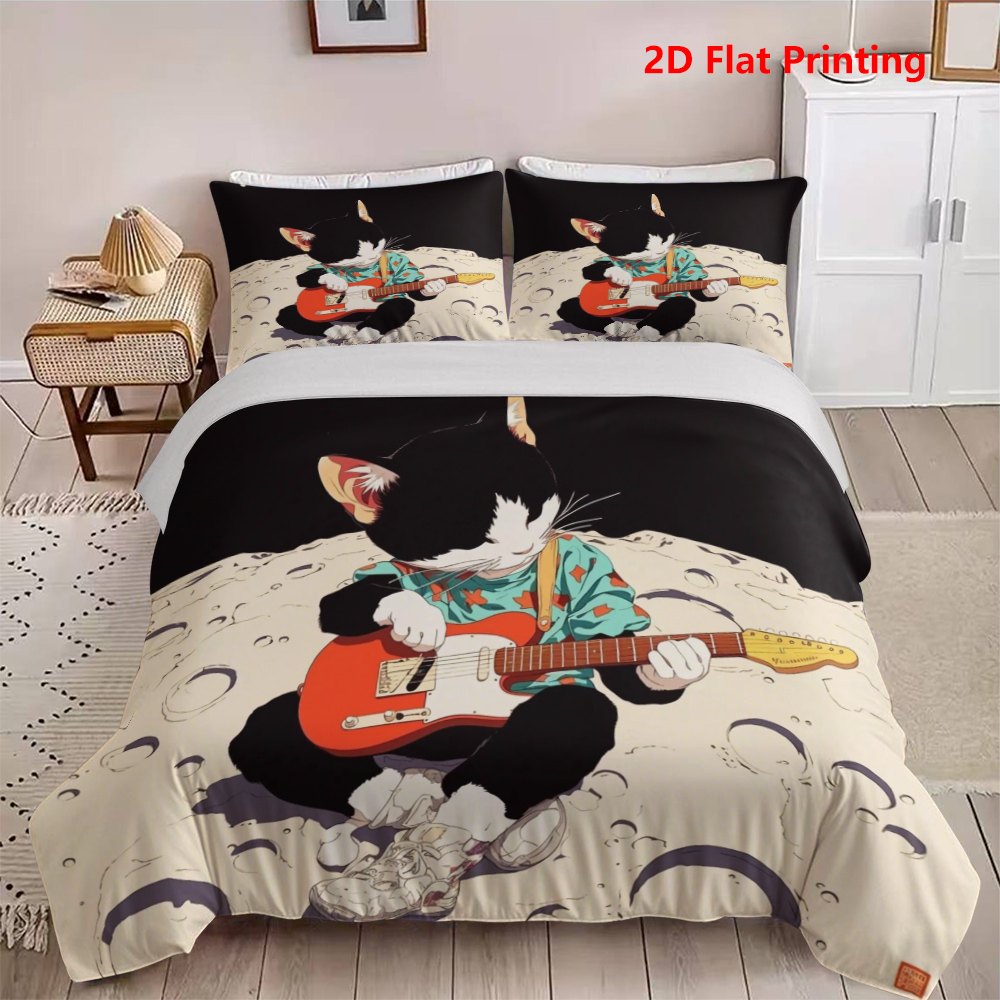 3pcs   duvet   piece set 1 x duvet cover and 2 x pillowcases comforter not included space theme artistic bedding soft breathable 2d flat print  