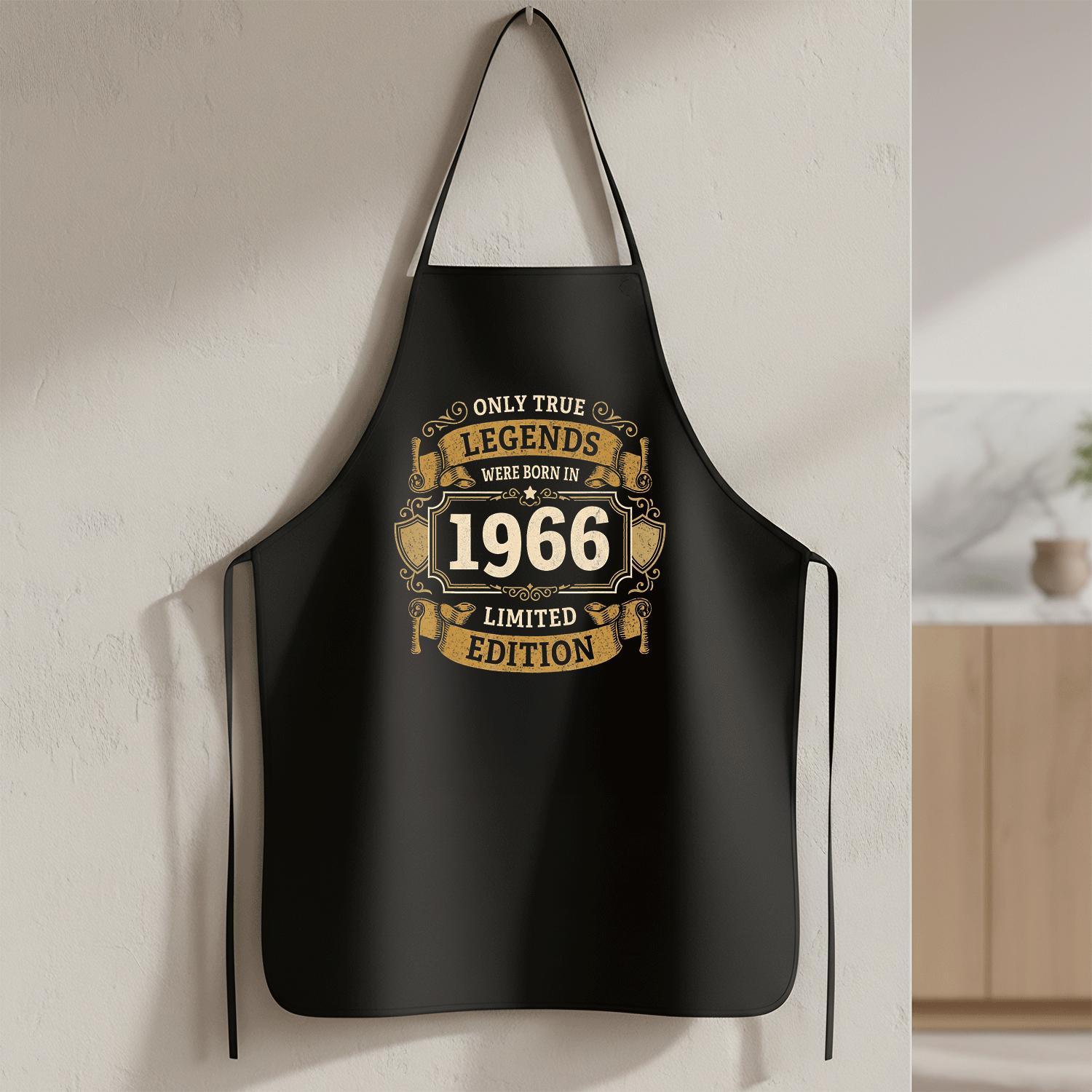 TEMU Grembiule vintage limitata 1966 per 60簞 compleanno, per barbecue, e pittura - Grembiule resistente con scritta retr簷 60 anni, regalo per e pap�,