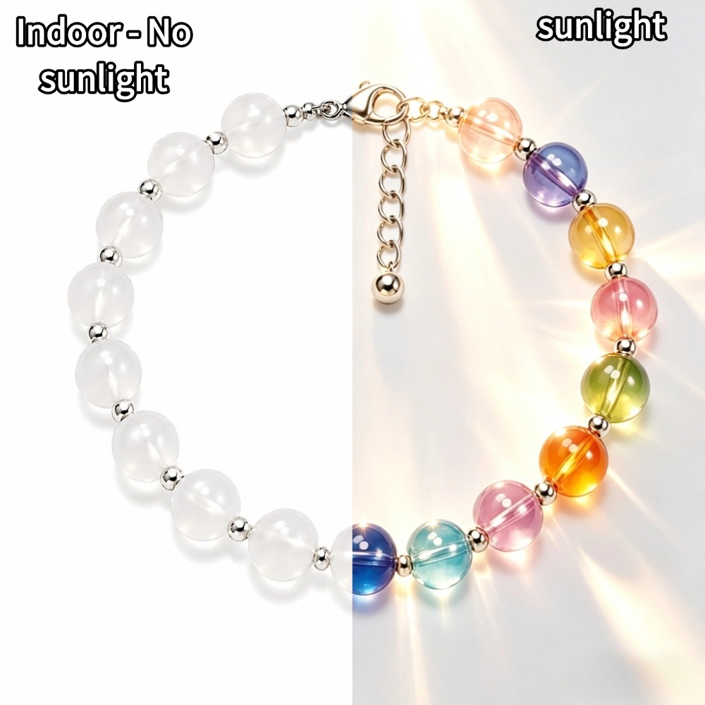 Women's Easy Wind And Sunlight Induction Color Change Adjustable Beaded Anklet, Small Design Foot Ornaments, Suitable For Summer Beach Holiday Dates, Is For Sisters And