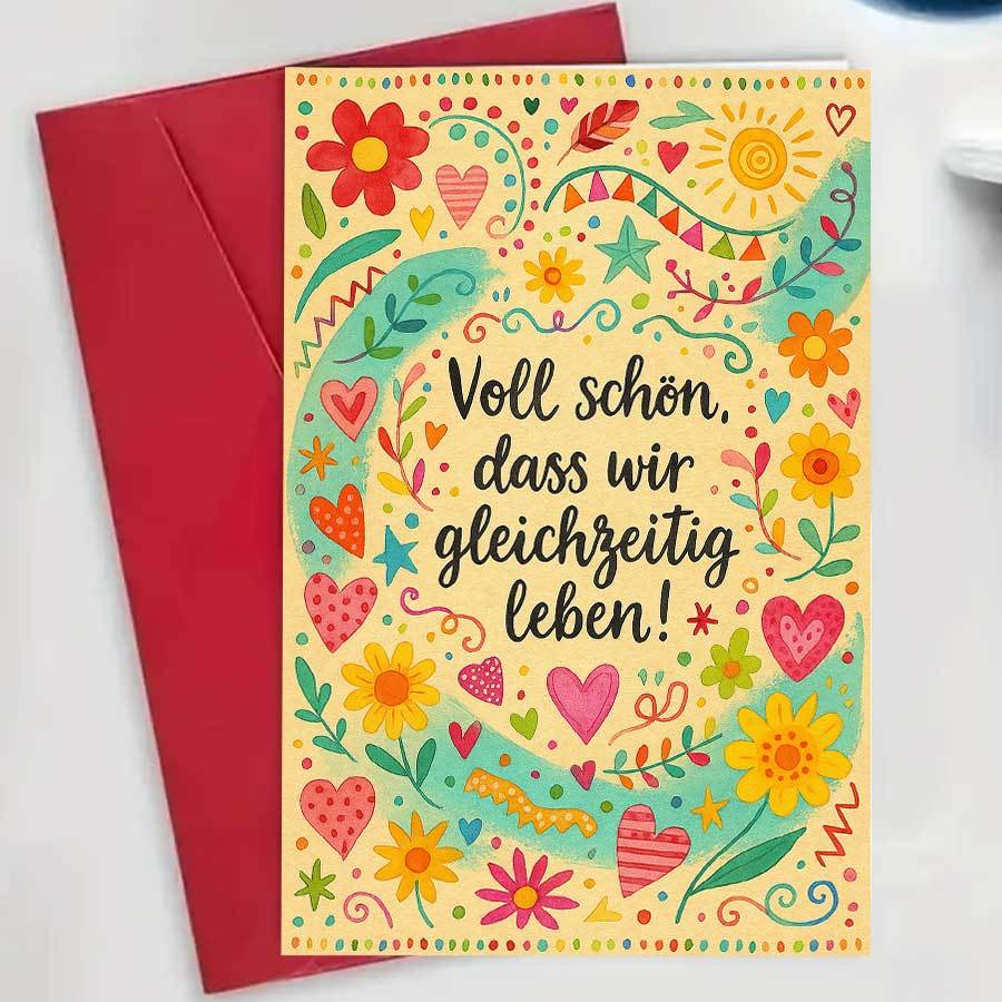 E-shop Schöne Freundschafts-Grußkarte mit bunten Herzen, , um die Freude am gemeinsamen auszudrücken, ideales Geschenk für Freunde, Paare Liebste zu