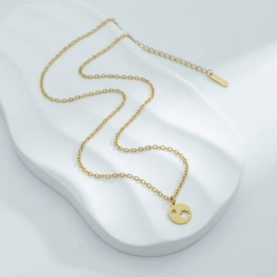 Women's Golden Stainless Steel Wave Clavicle Chain Necklace