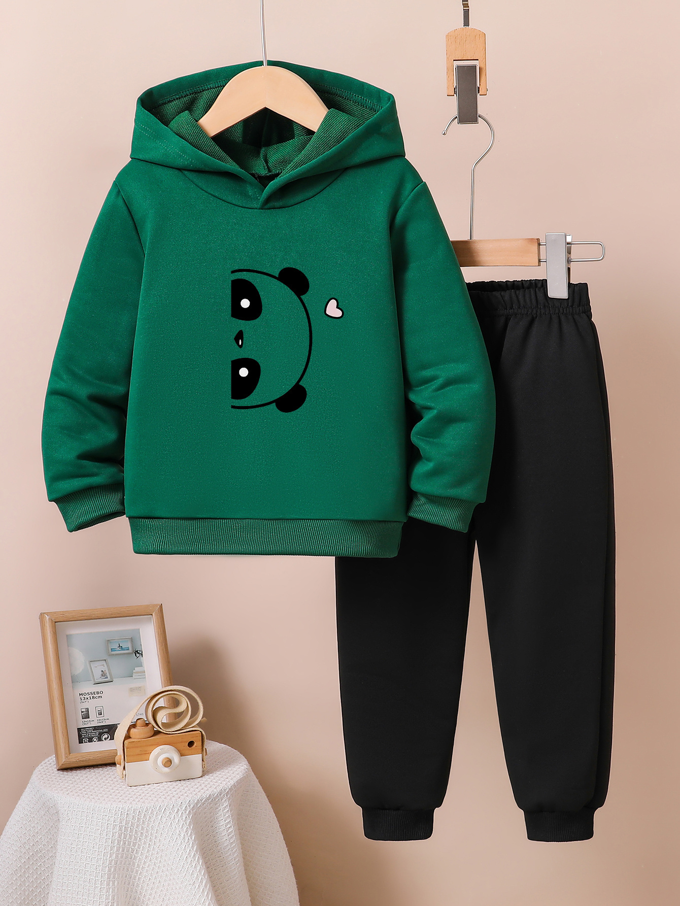 boys casual knitted polyester tracksuit hoodie joggers set Temu - Main Image