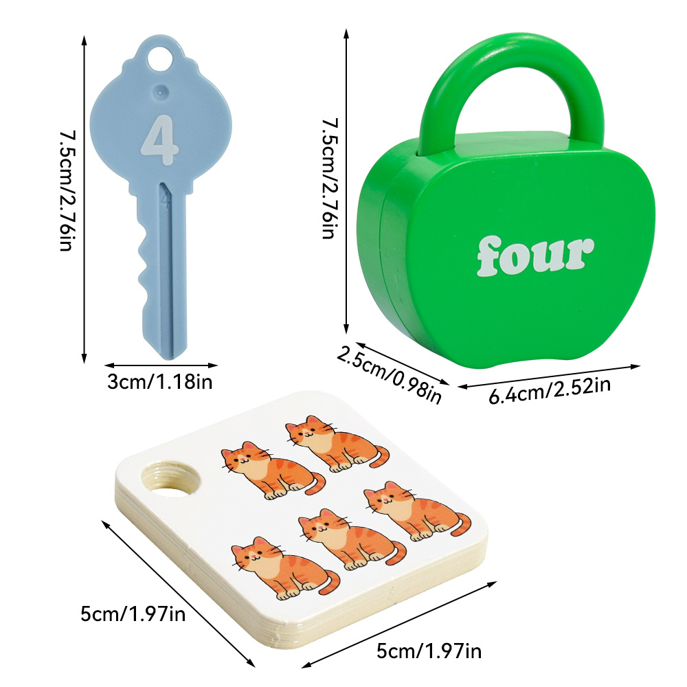 Matching Game Unlock, Key and Number Pattern Interactive Toy