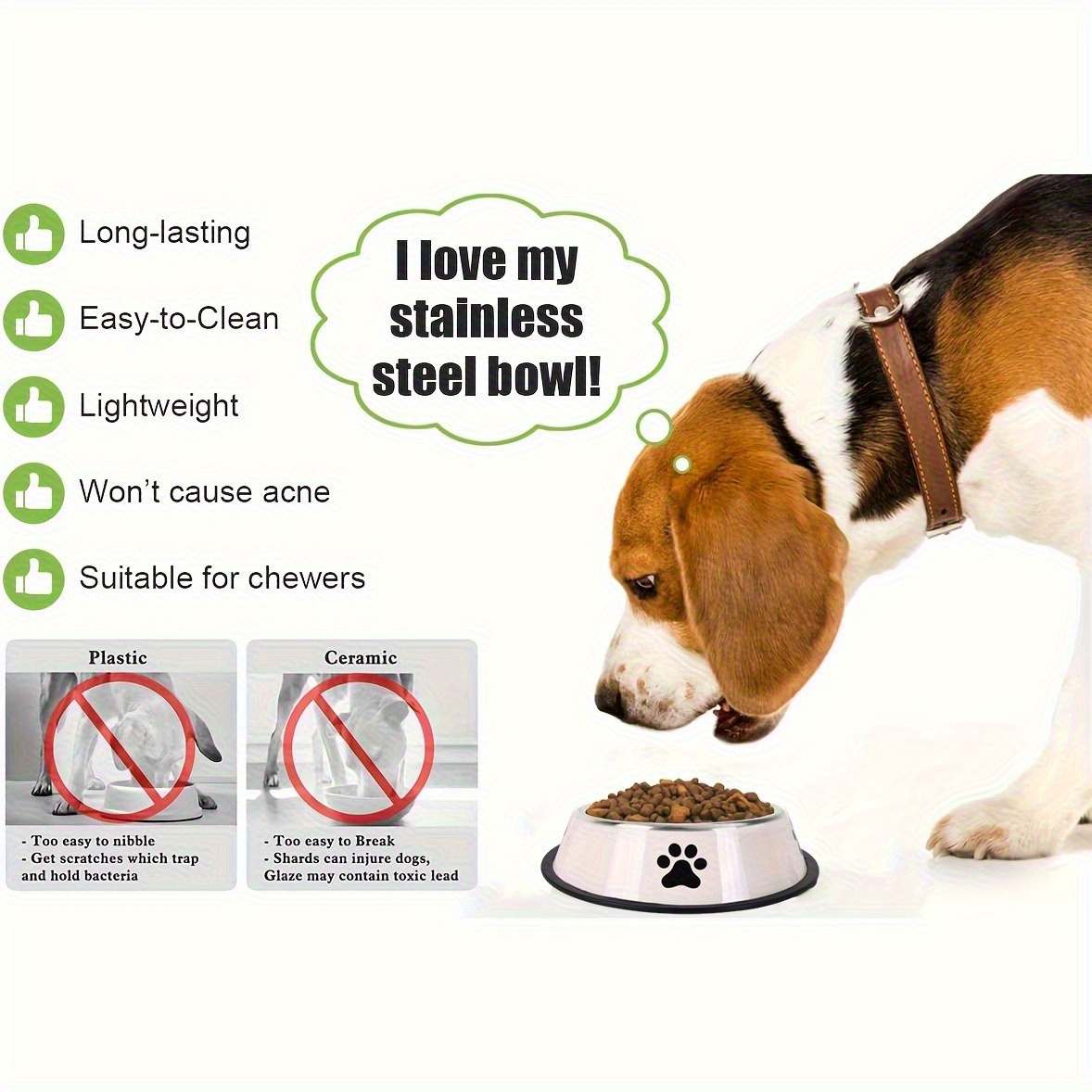 Customizable 2pcs Stainless Steel Pet Bowl Set with Non-Slip Base