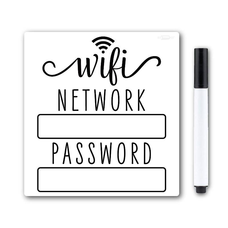 TEMU 2d Flat 2pcs The Writeable Solution: Wifi Password Magnet Kit (2 Boards And 1 Pen). Guest-friendly And Clear - Never Have An Ask Again! A And