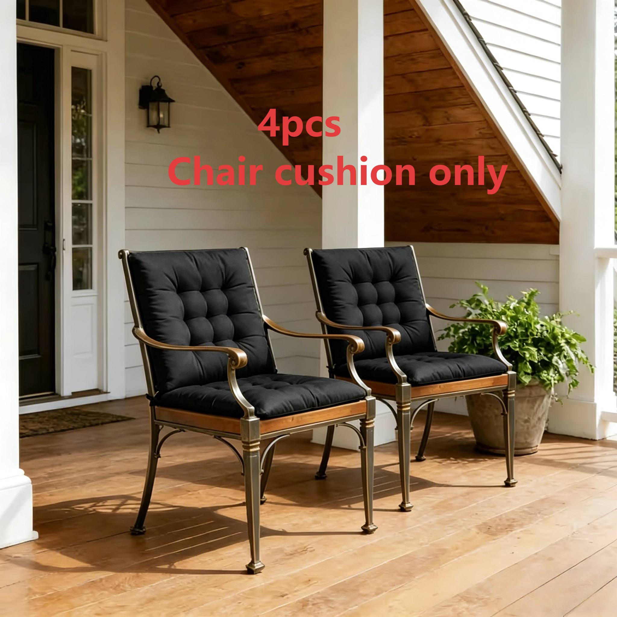 item picture 4pcs solid   tie strap cushions   scheme cushions comfortable tatami seating cushions soft seat pads suitable for patio chairs and   patio decorative throw pillows suitable for cars offices dining chairs