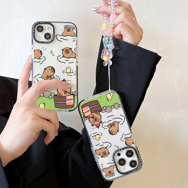 スマホケース】可愛いカピバラ柄ケース。iphone 16 iphone 16/15/14