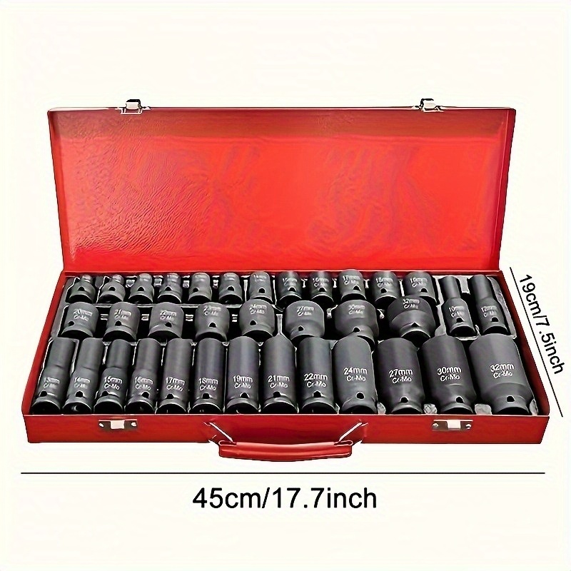 35-delni 6-točkovnih metričnih glavčkov za globinske udarne ključe 1/2" (8-32 mm) | Profesionalni orodja iz krom vanadijevega jekla za poprav