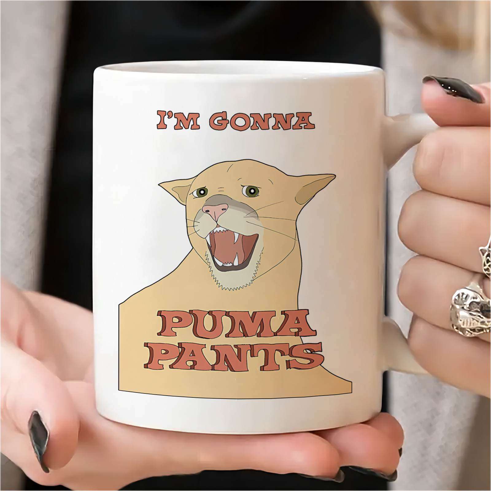 

1pc Puma Pants Mug, Reusable Cup , For , For Hot And Beverages, For Birthdays And