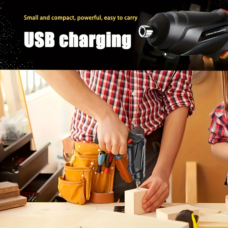 15 47pcs rechargeable cordless electric screwdriver set versatile rotary tools with carrying case suitable for home repairs woodworking and household tasks Product details 8