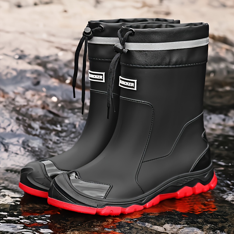 TEMU Muxlkina Stylish Rain Boots| Men's And Women's Ankle Boots- Full Size Range, , Lightweight And Comfortable, Perfect For Casual Attire, Outdoors,