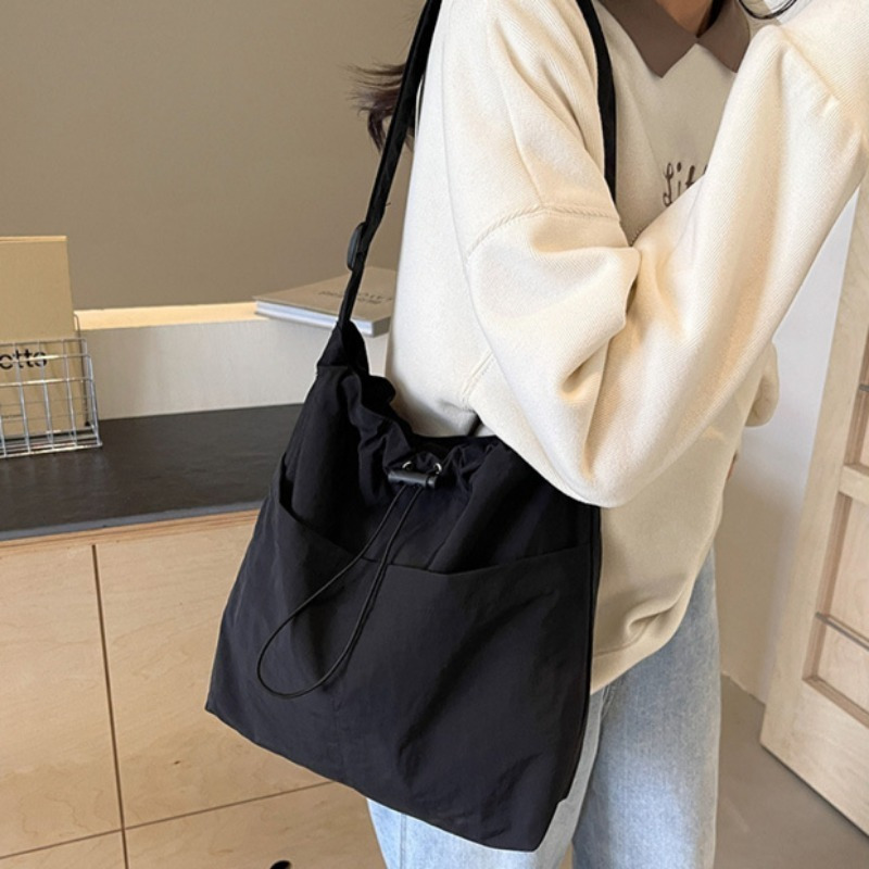 TEMU New Korean-style Casual Fitness Bag, Street-style Minimalist Crossbody Bag, Single-shoulder Commuter Bag, Bucket Bag For Women