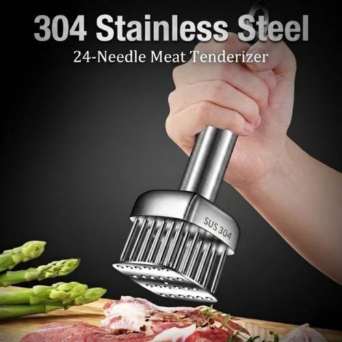 24 needle 304 stainless steel meat tenderizer auto rebound baffle hanging hole labor saving for steak beef poultry use
