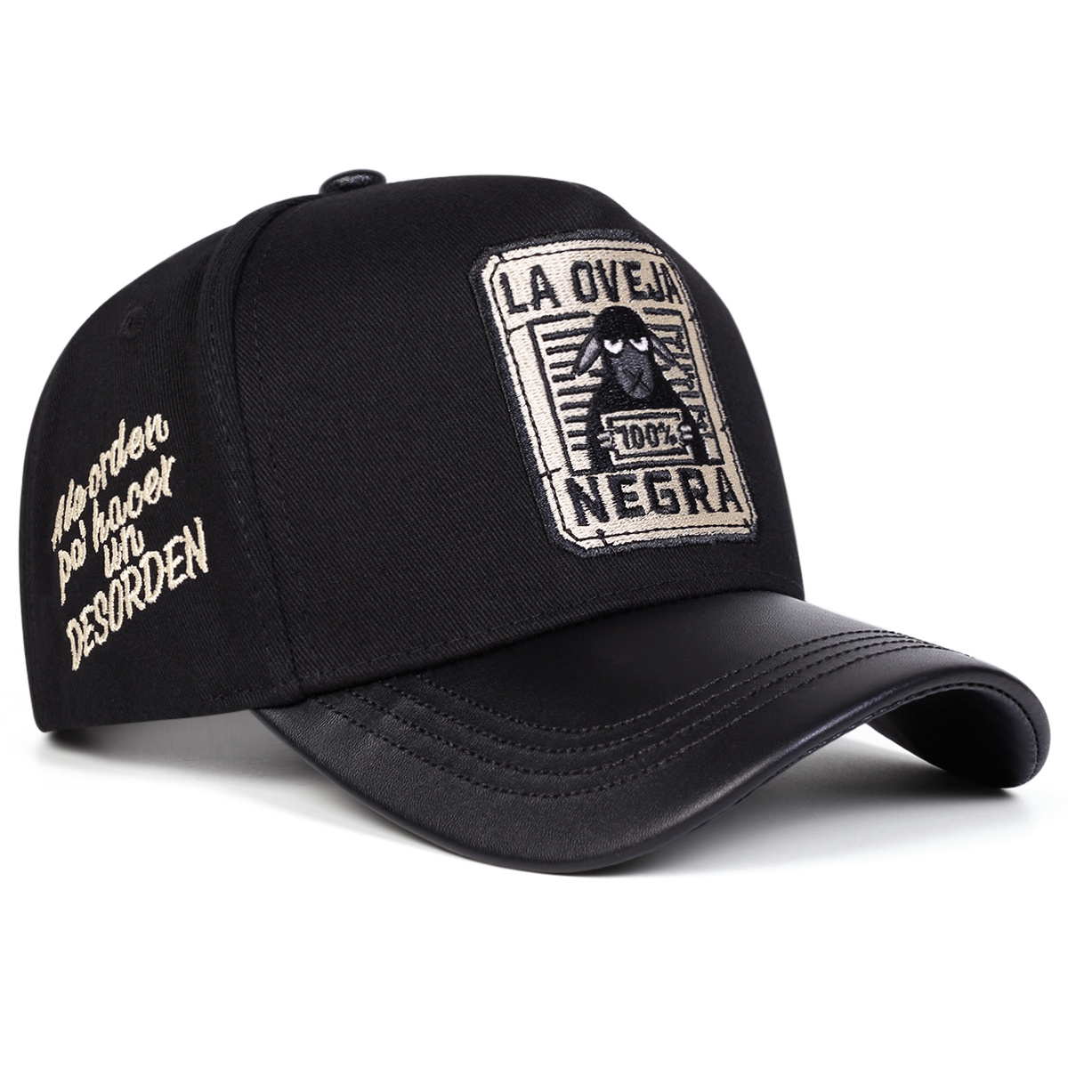 TEMU 's Negra Embroidered Baseball Cap, Adjustable And Stylish, Perfect For Outdoor Activities During Spring And Autumn, Ideal For Travel And Beach