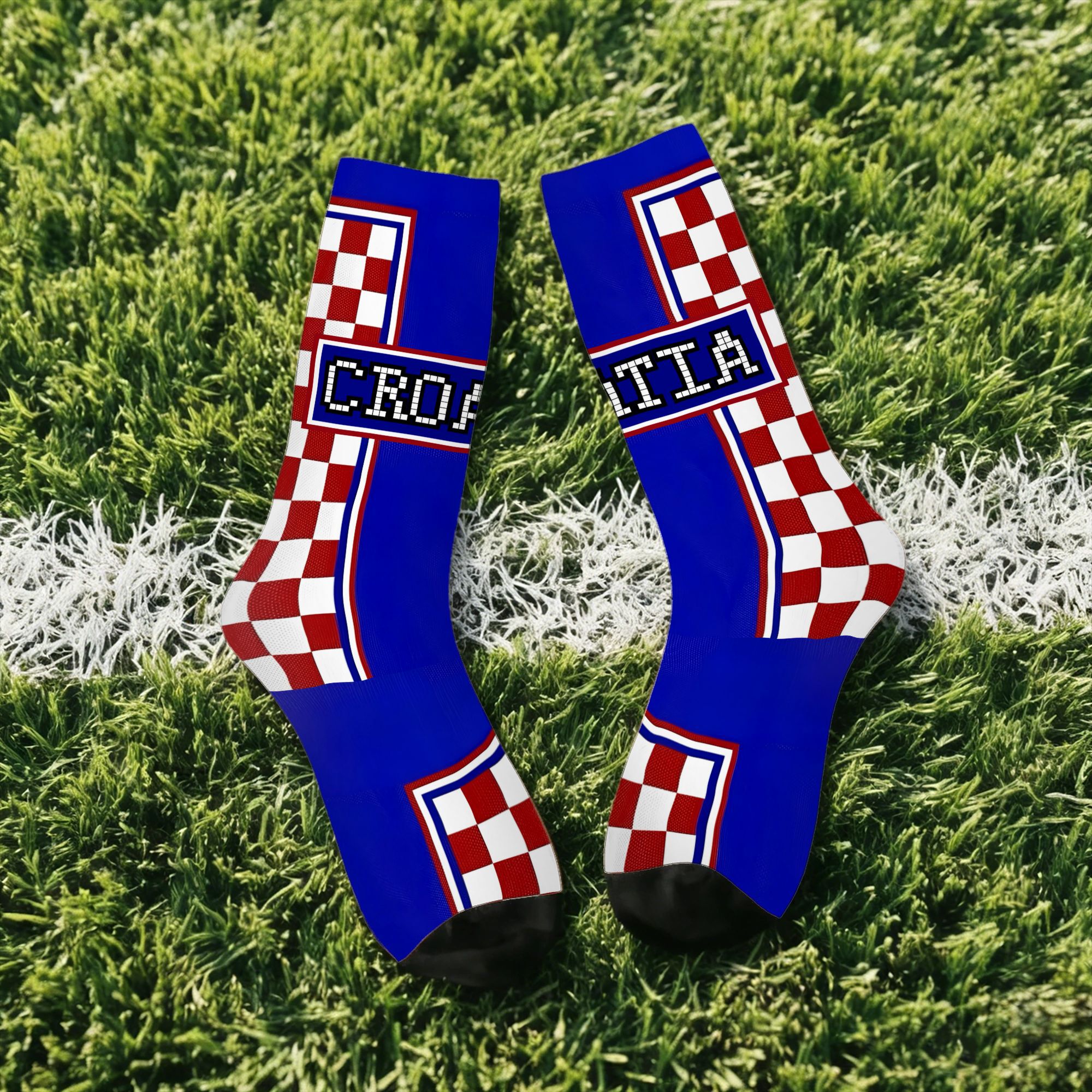 TEMU 1 Pair Funny Happy Croatia Vintage Harajuku Football Hip Hop Novelty Pattern Crew Crazy Sock Essentials