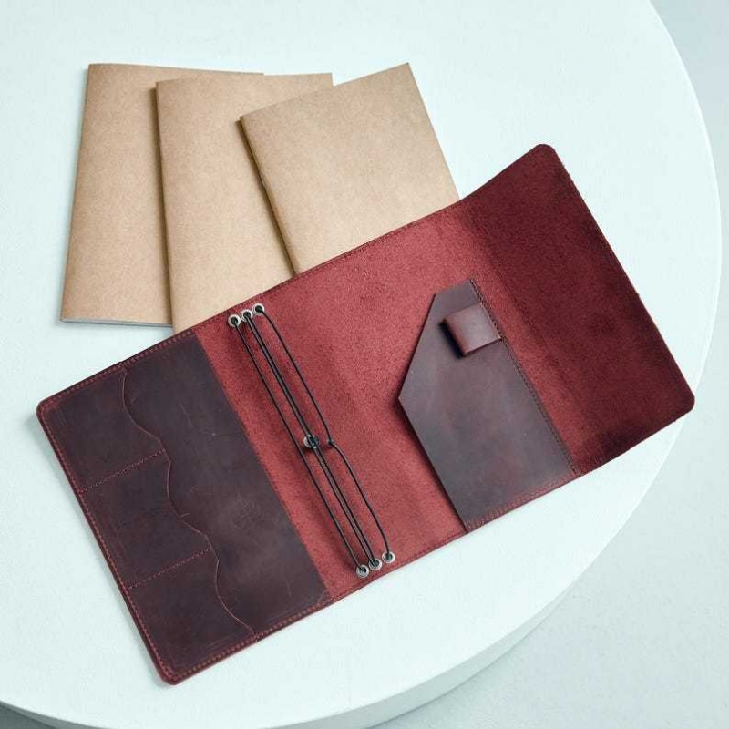 TEMU A5 Retro Handbook Storage Clip Loose-leaf Notepad Shell, With Card Slots & Pen Loop, Portable Loose-leaf Journal Shell For Office, Travel &
