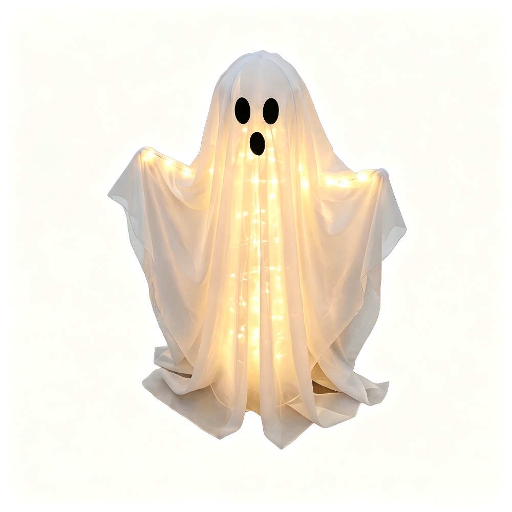 TEMU 1 Set Halloween Standing White , Indoor String Lights [50led Lights] Battery Powered (battery Not Included) Suitable For Halloween Themed
