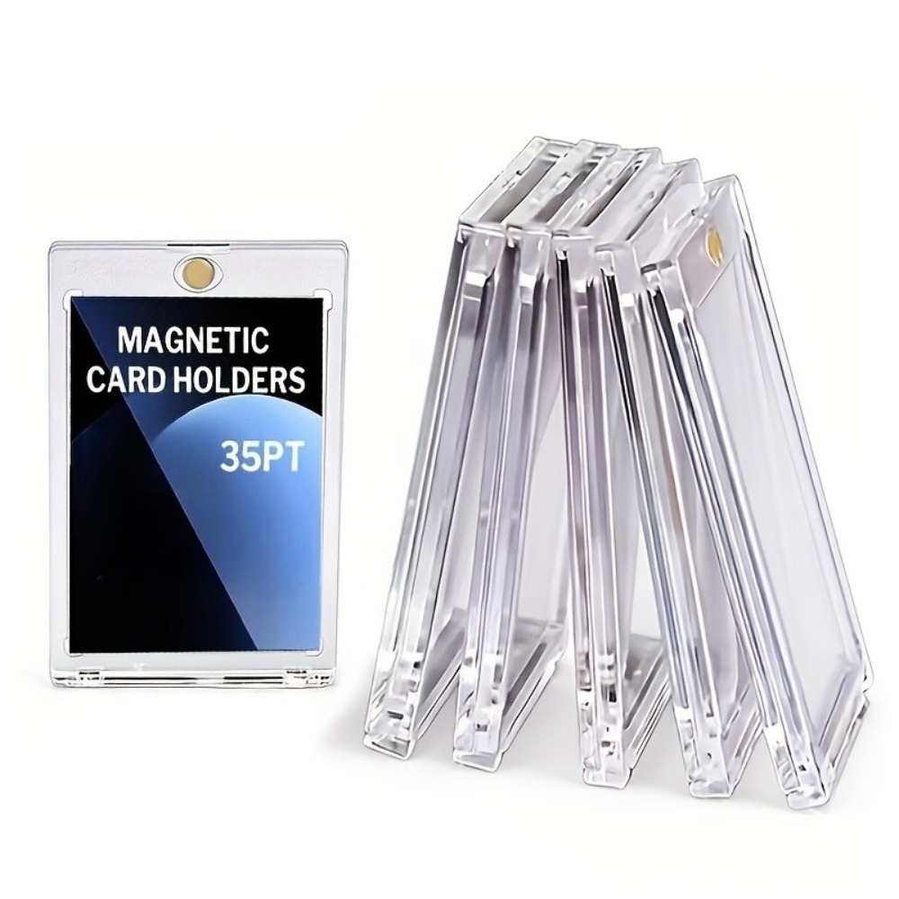 TEMU 35pt Magnetic Trading Card Sleeves Compatible For Tcg/ptcg, Ultra Clear Hard Protectors With Magnetic Seal Suitable For Sports Cards, Baseball