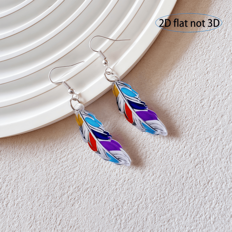 Bohemian Style Feather Dangle Earrings