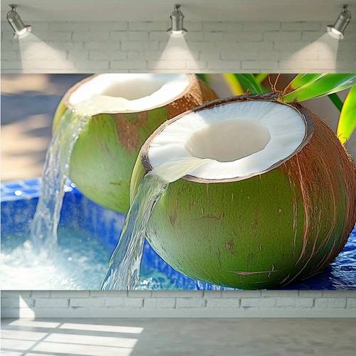1 tropical fountain banner made of polyester featuring with and party decoration as well as a backdrop for tropical themed events made from durable polyester