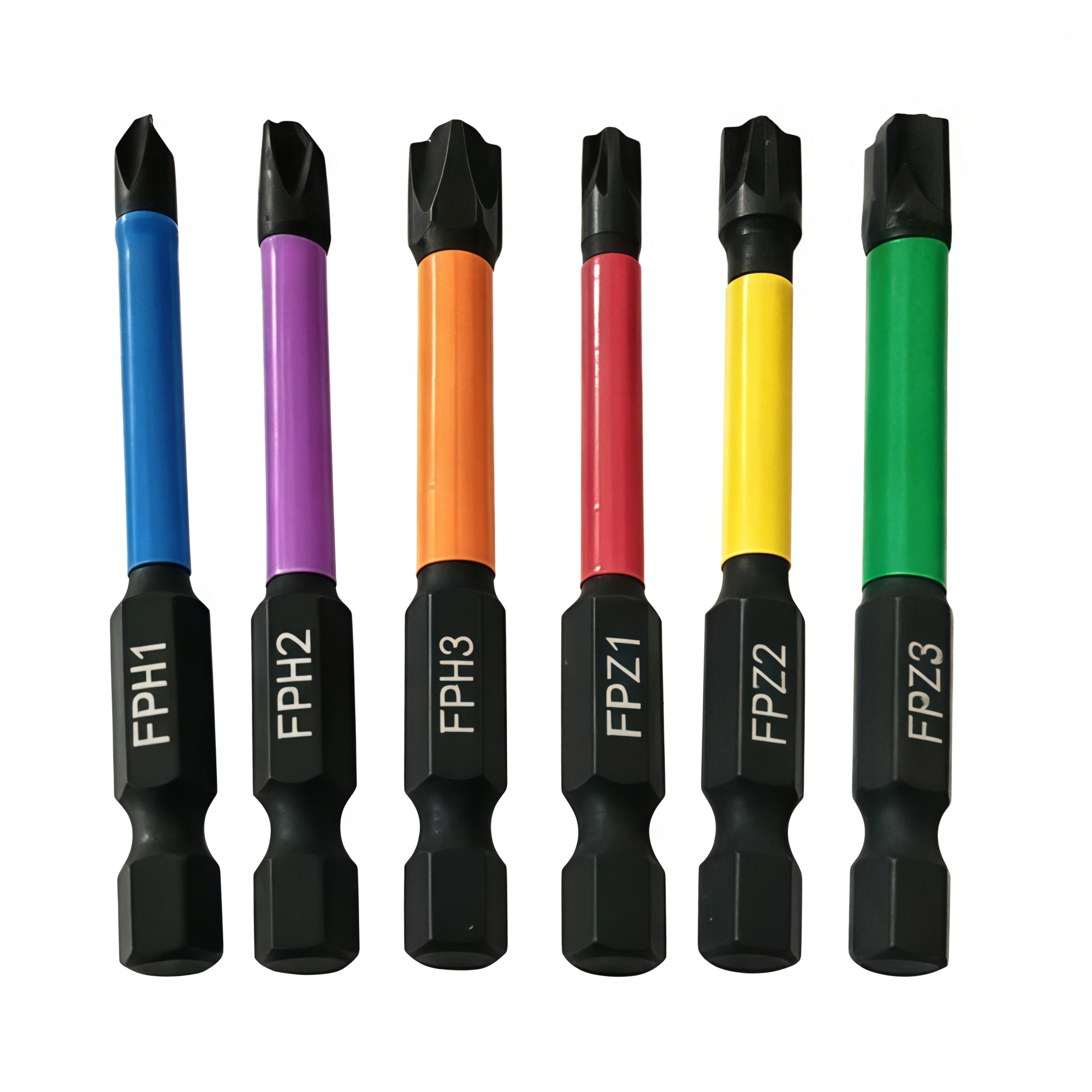TEMU 6pcs Non-slip Magnetic Impact-resistant Bit Set | 6pcss 65mm Hex Head, Sizes Fph1/fph2/fph3 & Fpz1/fpz2/fpz3, No Electricity Required, Suitable