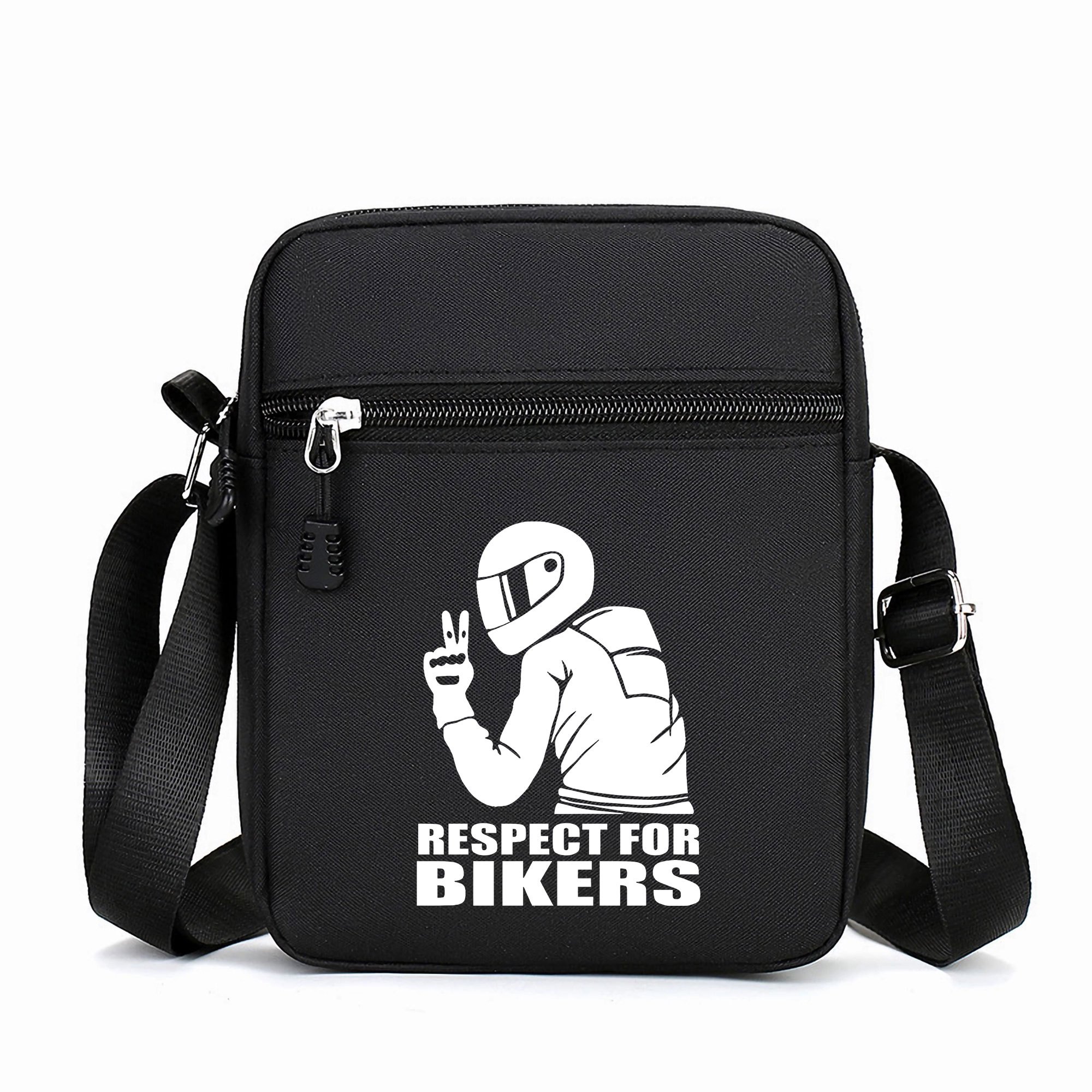 TEMU Multifunctional Crossbody Bag With " For Bikers" Design | Lightweight, Shoulder Strap Adjustable, Ideal For Daily Shopping And Commuting,