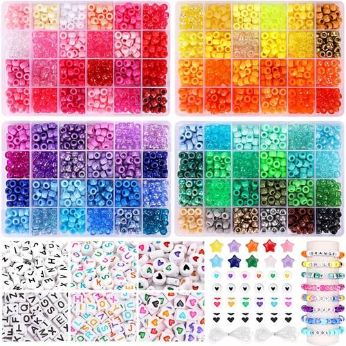 3250pcs pony beads set friendship b celet kit kandi beads 2400pcs ow beads in 96 colors 800pcs letter and with 20 meters elastic threads for jewelry necklace making
