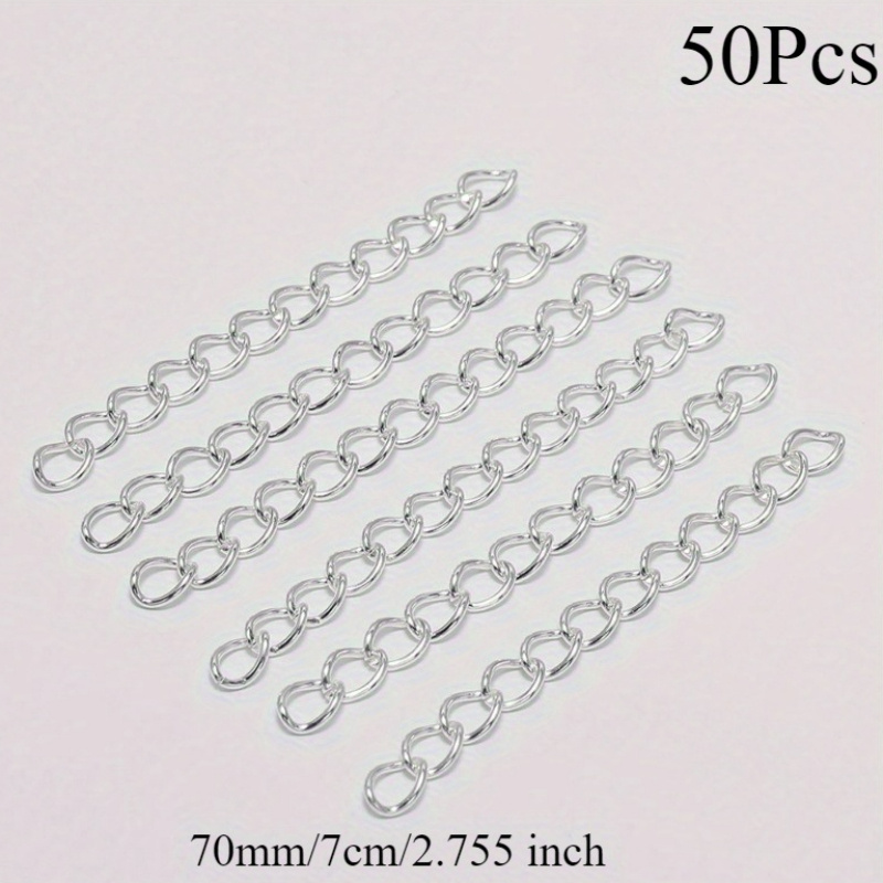 Image of 50/ Bag 50/70mm Loose Necklace Extension Chain Bracelet Extension Chain End Extender Chain Making Accessories For Making Bracelet Necklace Making Accessories