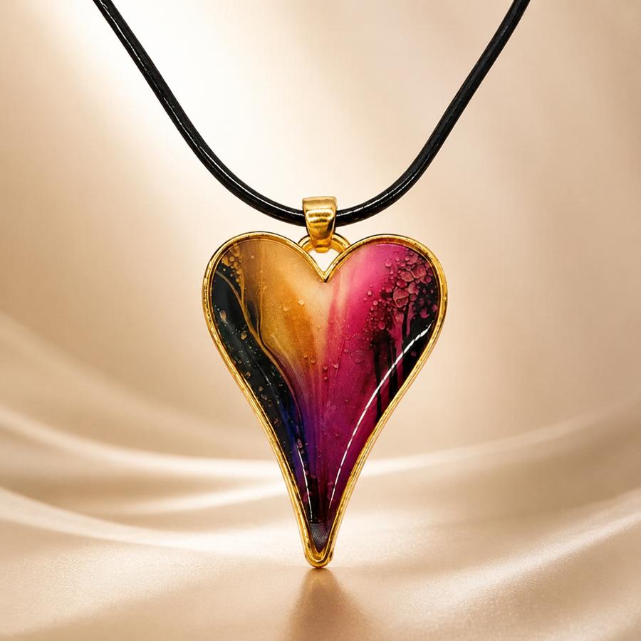 TEMU Collier avec pendentif cœur dégradé chic, bijoux élégants et romantiques, pour Noël, Halloween, la Saint-Valentin, un anniversaire, un mariage,